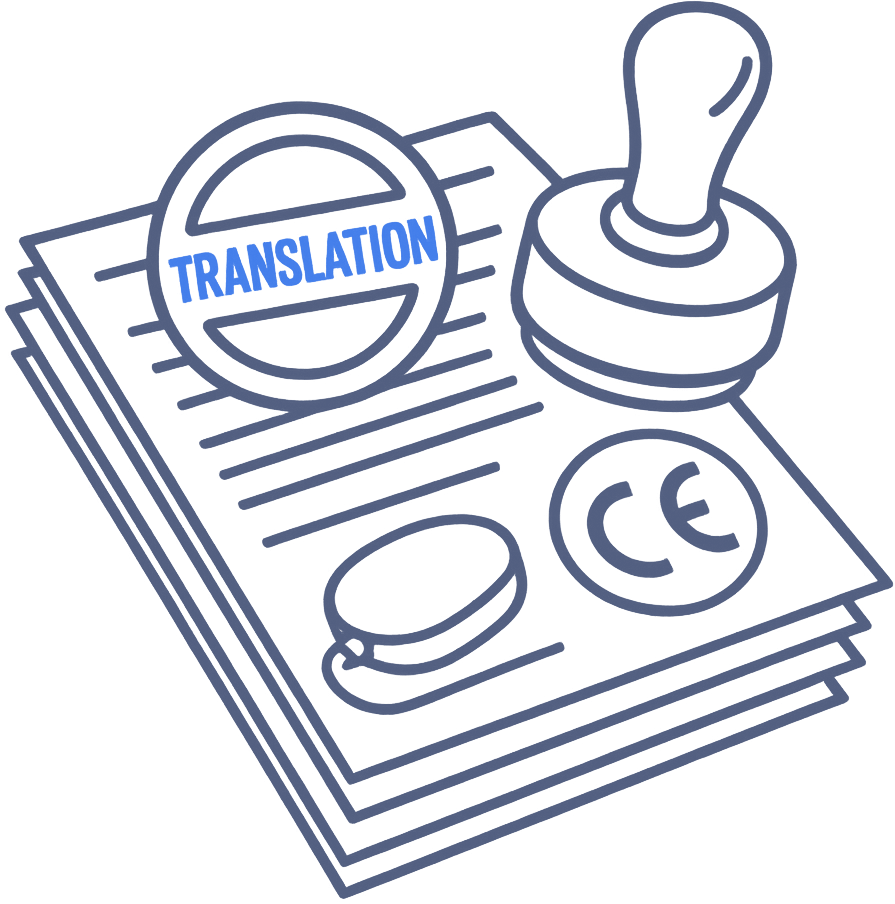 Certified translation illustration for EU MDR compliance with CE-marked medical device documents