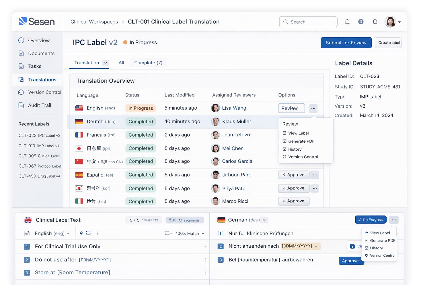 Technology-Enabled Clinical Labeling Workspaces