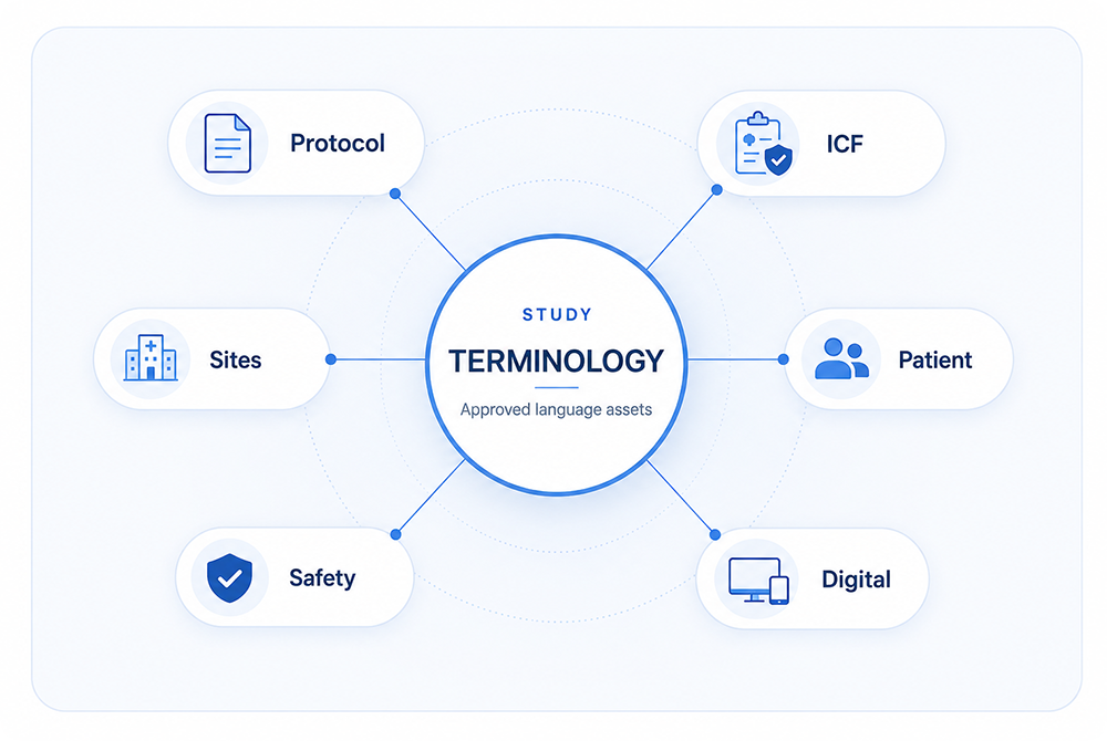 Study terminology connecting major clinical content streams